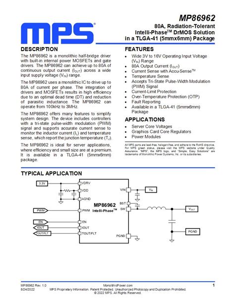 Monolithic Power Systems MPS Power Management Specialized PMIC