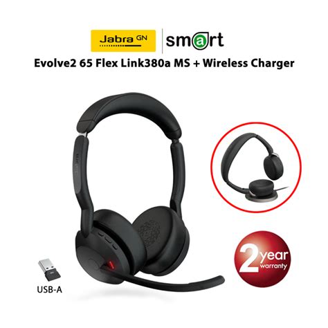 JABRA EVOLVE2 65 FLEX LINK380A MS STEREO WIRELESS CHARGER (26699-999-989-01)