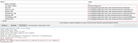 Cmake Notice The Example Draw Triangulation Requires Qt And Will