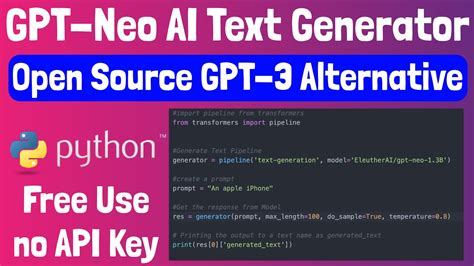 Ai Content Generator Open Source Gpt Neo Transformers Eleutherai Youtube