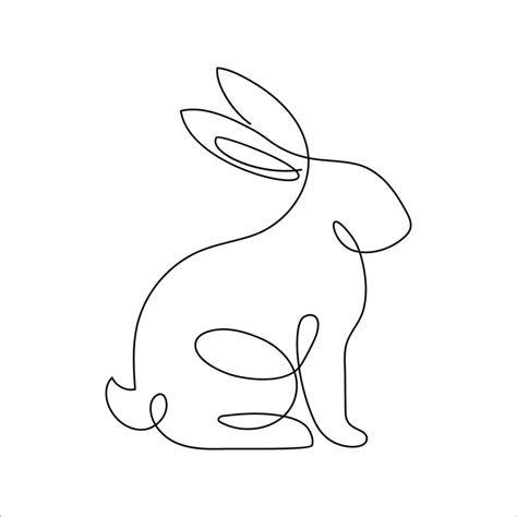 Hase Linie Kunst Stil Symbol Hase Linie Kunst Symbol Abstrakt