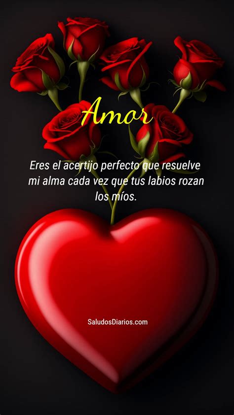 Lindas frases, Amor, Corazones, Rosas rojas - Saludos Diarios