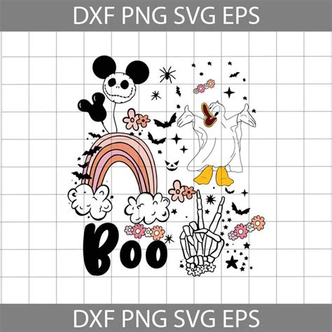 Donald Duck Svg Boo Svg Cute Ghost Svg Halloween Svg Cricut File