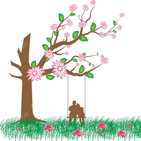 Cherry Blossom Card Vector Art Png Summer Cherry Blossoms And Nature