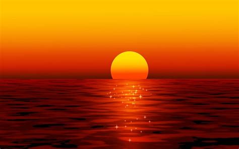 Premium Vector | Beautiful sea sunset horizon landscape