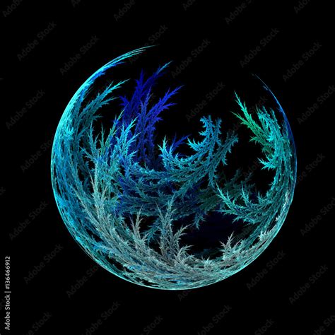 Fractal Sphere - Fractal Art - 3D image Stock Illustration | Adobe Stock