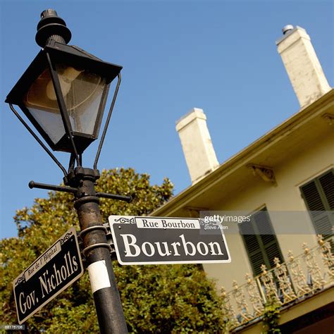 Bourbon Street Sign New Orleans Louisiana Usa High Res Stock Photo