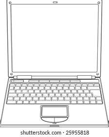 Laptop Outline Vector Illustration Stock Vector (Royalty Free) 25955818 ...