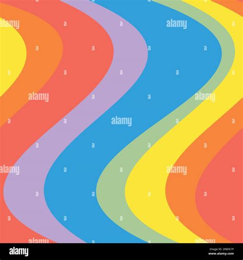 Vector Seamless Pattern Of Groovy Wavy Lgbt Flag Rainbow Stock Vector Image And Art Alamy