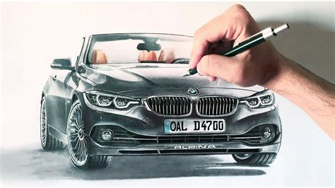 رسم سيارة Bmw بالرصاص والحبر تصوير سريع Drawing Car Bmw By Pencil