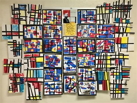 Kinder And Pre Kinder Mondrian Inspired Art Montessori Art Art