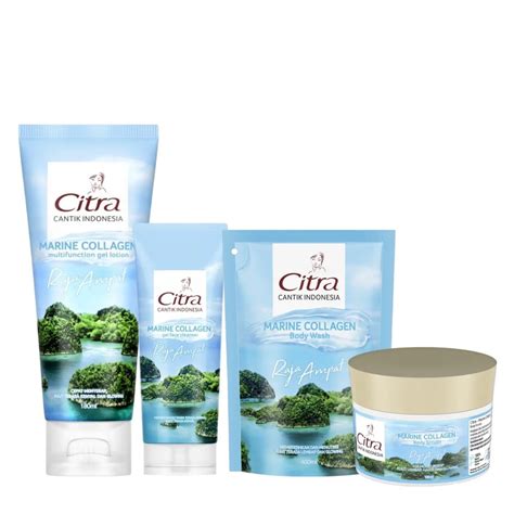 Jual CITRA Marine Collagen Gel Lotion Face Cleanser Body Wash Scrub