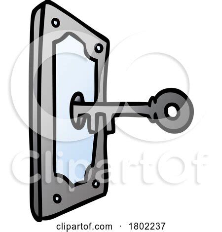 Cartoon Clipart Key in a Lock by lineartestpilot #1802237