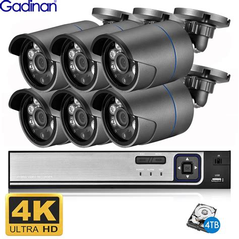 Gadinan K Mp Security Camera System H Poe Nvr Kit Cctv Outdoor