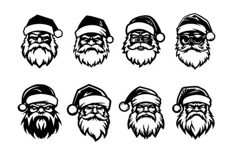 Premium Vector A Vector Set Of Santa Claus Silhouette Illustrations