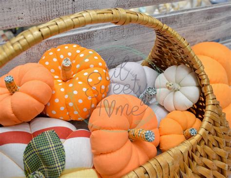 Stuffed Pumpkins Fabric Pumpkins Autumn Decor Halloween Etsy