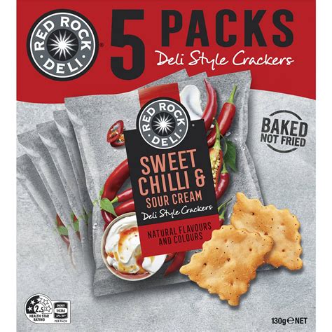 Red Rock Deli Sweet Chilli Sour Cream Deli Style Crackers Multipack