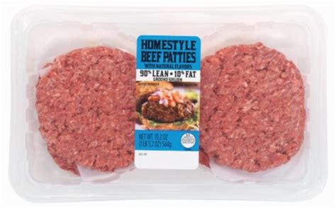 Homestyle 90 Lean Ground Sirloin Beef Patties 4 Ct 19 2 Oz Fred Meyer