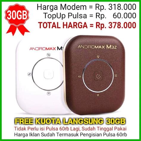 Jual Modem WiFi MiFi Smartfren Andromax M3Z 4G LTE KUOTA 30GB