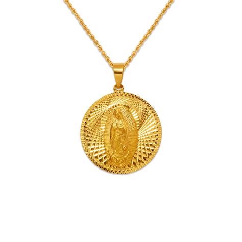 Virgin Mary Miraculous Medal 14k Solid Gold Our Lady Of Etsy