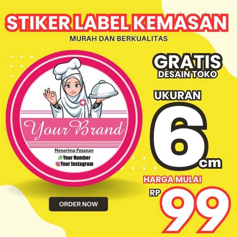 Jual Glamour Stiker Label Stiker Kemasan Makanan Minuman Olshop Hampers Murah Shopee Indonesia