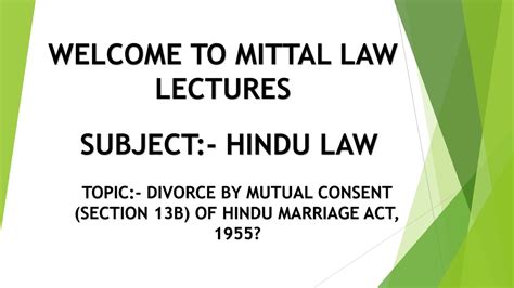 Divorce By Mutual Consent Under Hindu Marriage Act 1955 YouTube