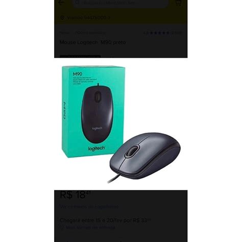 Mouse Logitech M90 Preto Shopee Brasil