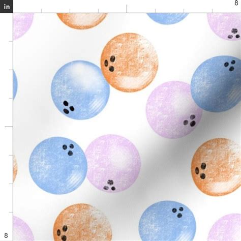 Bowling Fabric Bowling Ball Dots By Tarareed Novelty Etsy