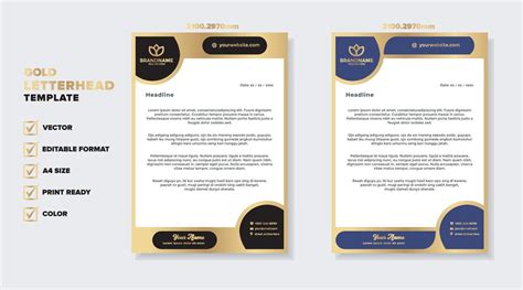 Gold Luxury Letterhead Design Template For Company Stationery Design 12112801 Vector Art At Vecteezy