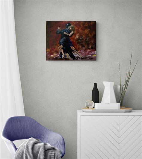 Peinture Huile Couple Danseurs Tango Pour D Coration Murale Etsy France