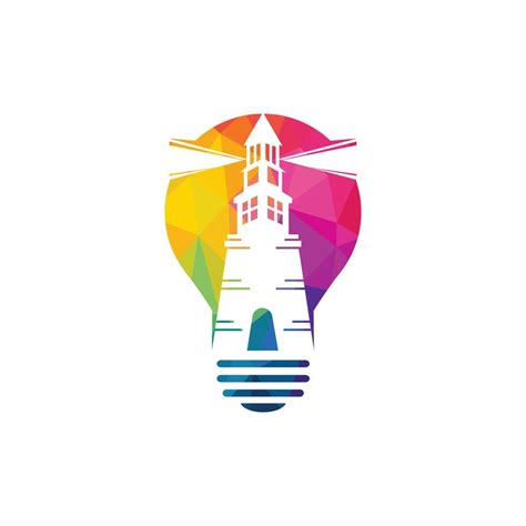 Lighthouse And Light Bulb Vector Logo Design Creative Lighthouse Icon