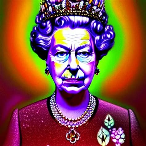 An Extremely Psychedelic Portrait Of Queen Elizabeth Stable