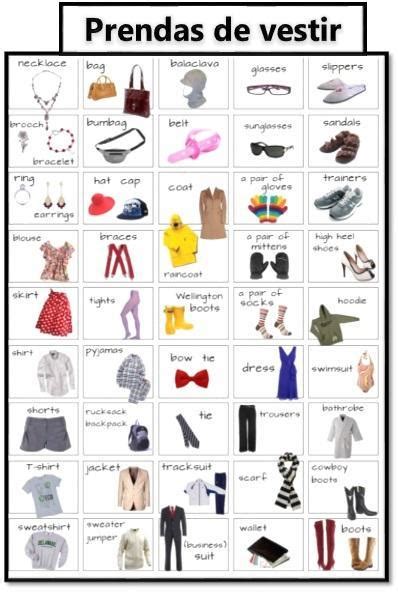 Descubrir 87 Imagen Prendas De Ropa Y Accesorios En Ingles Abzlocal Mx