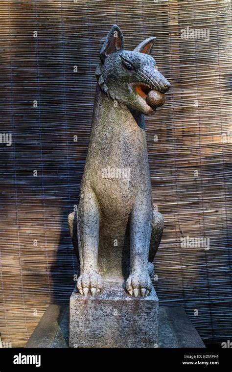 Kyoto Japan May 19 2017 Traditional Stone Fox Statue Kitsune