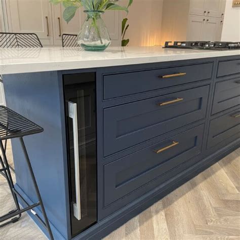 Pale Smoke And Prussian Blue Kitchen Fitted In Hertford Kitchen