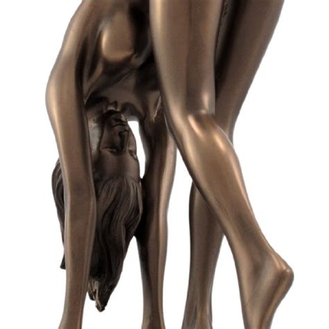 Veronese Bronzed Finish Nude Woman Bent Over Pose Statue Erotic Art
