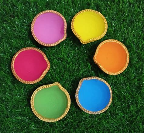 Multi Color Clay Diya For Diwali Decorative Designer Diya At Best