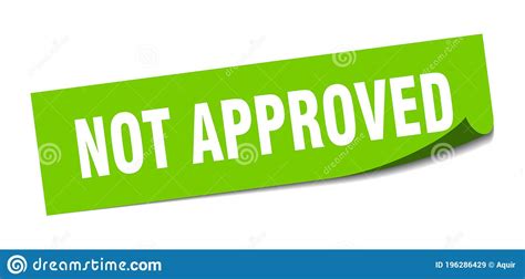 Not Approved Sticker Square Isolated Label Sign Peeler Stock Vector