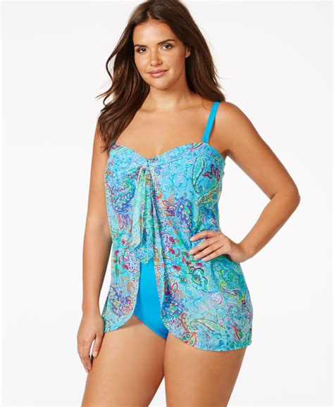 Lauren Ralph Lauren Plus Size Printed Flyaway One Piece Swimsuit