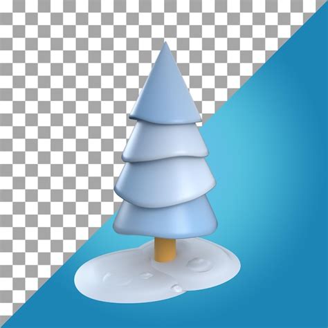 Icono 3d de árbol cubierto de nieve Archivo PSD Premium