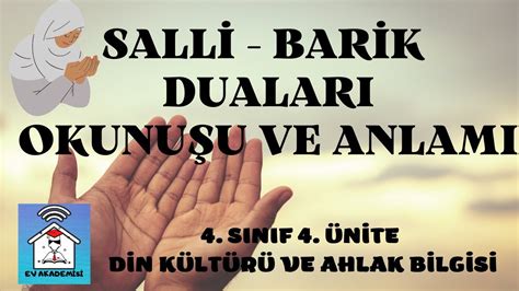 Salli Barik Dualar Okunu U Ve Anlam S N F Din K Lt R Ve Ahlak