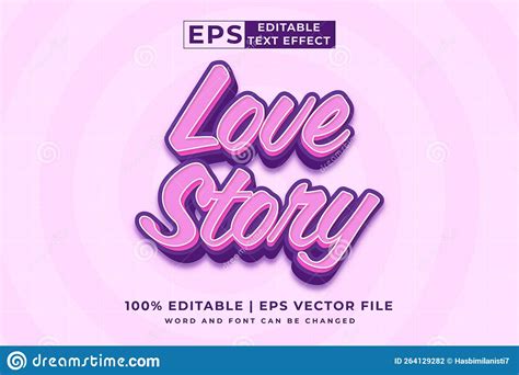 Editable Text Effect Love Story 3d Template Style Premium Vector