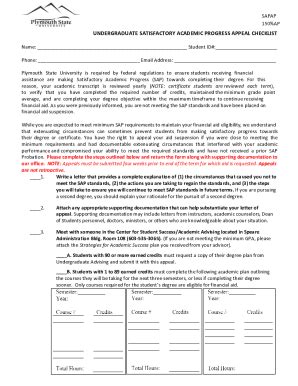 Fillable Online Satisfactory Academic Progress Sap Appeal Form