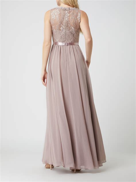 Luxuar Abendkleid Mit Floraler Spitze Taupe Online Kaufen