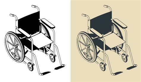 wheelchair blueprints royalty  vector image