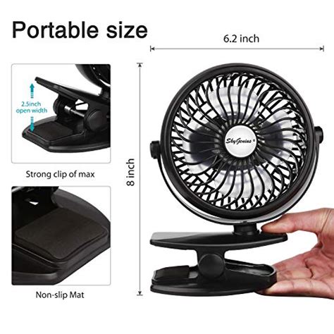 Skygenius Battery Operated Clip On Mini Desk Fan Black Pricepulse