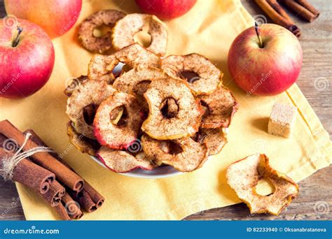 Apple Cinnamon Chips Stock Photo Image Of Brown Bowl 82233940