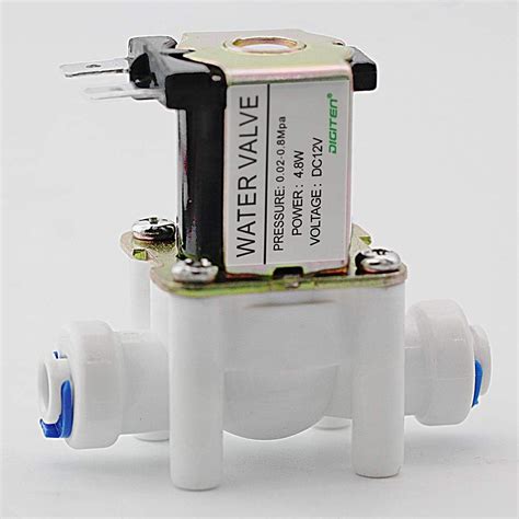 Digiten Dc 12v 1 4 Inlet Feed Water Solenoid Valve Quick Connect N C Normally