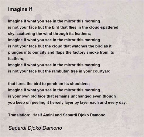 Imagine if - Imagine if Poem by Sapardi Djoko Damono