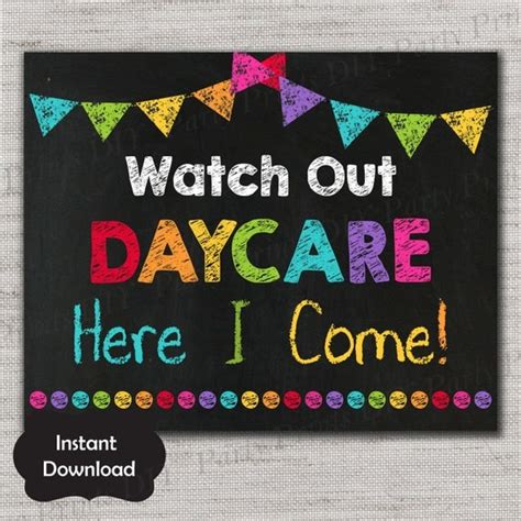 First Day Of Daycare Signfirst Day Of Daycare Chalkboard